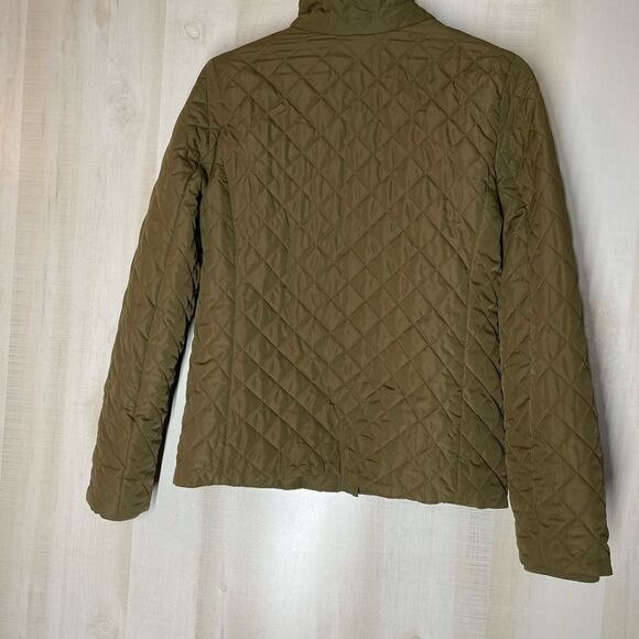 J. Crew Olive green quilted jacket coat, size small - Picture 11 of 14